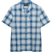 Superdry für Herren. M4011139A Cabana Check Hemd blau (L), Lässig, Baumwolle, Kurzarm
