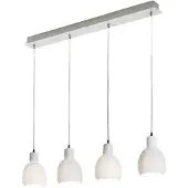 FABAS LUCE Moderne Pendelleuchte Marina aus Metall und weißer Keramik, 4 E27-Fassungen, elegantes Design für die Innenbeleuchtung, 960 x 85 mm