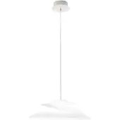 FABAS LUCE Aragon Pendelleuchte aus Metall und weißem Glas, integrierte 18-W-LED, 3000 K, dimmbar mit Phasenanschnitt, Durchmesser 530 mm, Schutzklasse 1, IP20