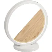 FABAS LUCE Pierre LED-Tischleuchte, 29 W, 3160 lm, 3000 K warmweißes Licht, Metall- und Holzkonstruktion, modernes Design, Farbe: Weiß, Schutzklasse 2