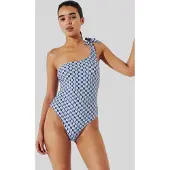 Karl Lagerfeld Monogram Tie Cheeky Swimsuit Indigo Größe: XS | Badeanzüge Outlet | Damen | Blau