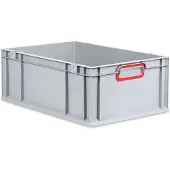 Allit EuroBox 622, 600x400x220 mm, Griffe geschlossen, grau/rot