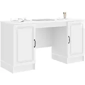 vidaXL Schreibtisch Hochglanz Weiß 142,5 x 50 x 75 cm Holzwerkstoff