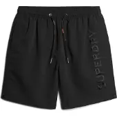 Superdry für Herren. M3010227A Hochwertiger schwarzer bestickter Badeanzug (S), Strandbekleidung, Nachhaltig, Recyceltes Polyester