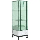 vidaXL Gartenplanter mit Gewächshausabdeckung und Rädern Weiß PP
