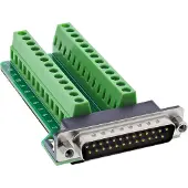 InLine 92502F, Terminal block / D-Sub 25, Grün, Buchse/Buchse, 26/18, 300 V, 10 m