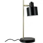 Dyberg Larsen Ocean Tischleuchte, schwarz/messing, 43 cm - , Ocean, Schwarz, für Schlafzimmer, Metall, Skandinavisch