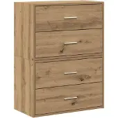 vidaXL Schränke mit 2 Schubladen 2 Stk. Artisan-Eiche 60x31x40cm