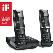Gigaset COMFORT 550A duo, Analoges/DECT-Telefon, Kabelloses Mobilteil, Freisprecheinrichtung, 200 Eintragungen, Anrufer-Identifikation, Schwarz