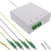 InLine FTTH Anschlussbox vorkonfektioniert 4x LC/APC 9/125µm 40m, LC/APC, Stecker/Buchse, OS2, Weiß, Einzelmodus, 80 mm