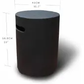 Elementi Abdeckung für Gasflaschen in Beton-Optik schwarz für 5 kg Gasbehälter, rund