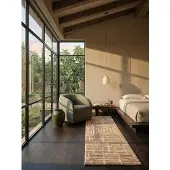 KADIMA DESIGN Läufer geometrisch Senfgelb 80 x 300 cm - ARLEN