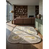 KADIMA DESIGN Wollteppich Hoch-Tief Grün 200 x 300 cm - SOAR