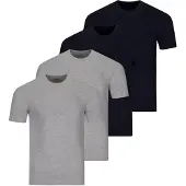 Ragman Unterhemd / Shirt Kurzarm Basic in Grau / blau | Gr.: L