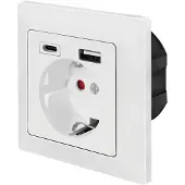 Logilink PA0262, CEE 7/3 + USB, CEE 7/3, 3P, Wand, Weiblich, Weiblich