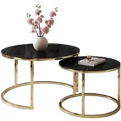 Lookway Runder Tisch CIRI GLASS 2in1 Goldchrom