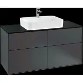 Villeroy & Boch V&B Waschtischunterschrank Wandbeleuchtung Finion 120x60,3cm, Abd.-Pl. bla m, md bl. m Lac