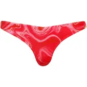 Superdry für Damen. W3010389A Bikinihose in kräftigem Rosa mit auffälligem Muster (S), Strandbekleidung, Recyceltes Polyester, Nachhaltig