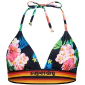 Superdry für Damen. W3010359A Triangel-Bikinioberteil mit marinefarbenem Vintage-Logo (XS), Blau, Strandbekleidung, Recyceltes Polyester, Na