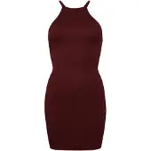 Superdry für Damen. W8011537A Kastanienbraunes Minikleid mit olympischem Rücken (XL), Lässig, Modal, Ärmellos / Hosenträger