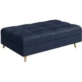 S-Style Möbel HOCKER Lorine Mikrofaser Dunkelblau