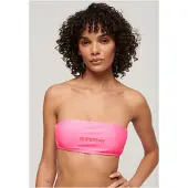 Superdry für Damen. W3010388A Bandeau-Bikinioberteil mit rosa Logo (S), Strandbekleidung, Recyceltes Polyester, Nachhaltig