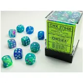 Chessex Festive 12mm d6 Waterlily/white Dice Block (36 dice)