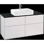 Villeroy & Boch V&B Waschtischunterschrank Wandbeleuchtung Finion 120x60,3cm, Abd.-Pl. bla m, wh. m Lac