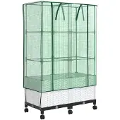 vidaXL Gartenplanter mit Gewächshausabdeckung und Rädern 2 Stk. Weiß