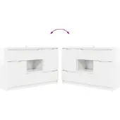 vidaXL Sideboard Hochglanz Weiß 100 x 30 x 65,6 Holzwerkstoff
