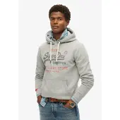 Superdry für Herren. M2014122A Vintage Heritage Sweatshirt in Grau mit lockerer Passform (XL), Lässig, Baumwolle