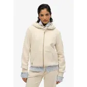 Superdry für Damen. W2012422A Hoodie mit Kapuze und Reißverschluss Essential Logo beige (L), Lässig, Baumwolle