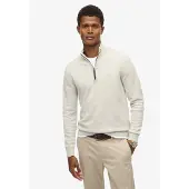 Superdry für Herren. M6110690A Essentials Pullover mit halbem Reißverschluss grau (3XL), Lässig, Baumwolle