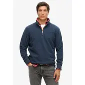 Superdry für Herren. M2013750A Sweatshirt mit Bäckerkragen und Logo Essential Navy (XL), Lässig, Baumwolle, Marine