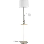 LINDBY Aovan Stehleuchte w/USB Nickel - , Aovan, Grau, für Wohnzimmer, Metall, Modern
