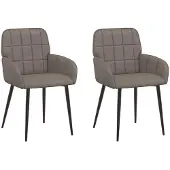 vidaXL Esszimmerstühle 2 pcs Kunstleder Grau 57 x 50 x 85 cm