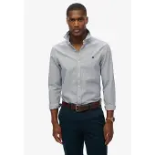 Superdry für Herren. M4011037A Classic Oxford L/S Hemd grau (S), Lässig, Baumwolle, Langarm