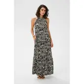 Kaffe Midikleid "Damen Kleid KAbella", Damen, Gr. 38, N-Gr, schwarz (schwarz chalk paisley), Obermaterial: 50% Viskose CV. 50% Viskose LENZING ECOVERO CV LenzEcov., Kleider Midikleid