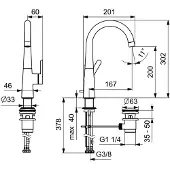 Hansa HANSADESIGNO Style Waschtisch-Einhand-Einlochbatterie 30 cm