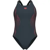 Arena Badeanzug, Damen Grid V Back Graphic