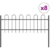 vidaXL Gartenzaun BOXTEL 8 Stk. 13,6 x 0,6 m Pulverbeschichteter Stahl