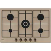 Candy Classic CHW7AV4WGT, Hafer, Integriert, 75 cm, Gaskochfeld, Edelstahl, 5 Zone(n)