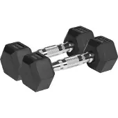 Rebel Sechseckige, gummierte Gusseisen-Hanteln HEX Gusseisen-Hantel 2x 2,5 kg