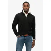 Superdry für Herren. M2013750A Sweatshirt mit Bäckerkragen und Logo Essential schwarz (M), Lässig, Baumwolle