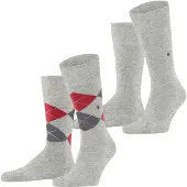 Burlington Socken "Everyday Argyle Mix", Herren, Gr. 40-46, grau (leuchtendes heather), Baumwollmischung, normal, Socken Socken, atmungsaktiv, Einheitsgröße 40-46, Argyle-Muster