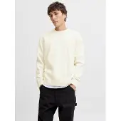 Jack & Jones Rundhalspullover "JORNORREBRO KNIT CREW NECK SN" Baumwollmischung, locker geschnitten
