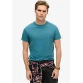Superdry Rundhalsshirt "ESSENTIAL LOGO EMB TEE" aus Baumwolle und Single Jersey, Slim Fit, Kurzarm, hüftlang