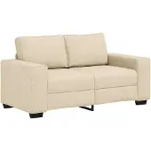 vidaXL 2-Sitzer-Sofa Creme 160x77x82 cm Stoff