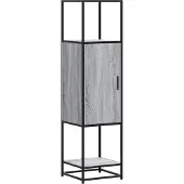 vidaXL Highboard Grau Sonoma 35,5x35x139 cm Holzwerkstoff und Metall