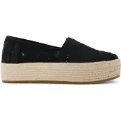 Toms Valencia black floral crochet 41
